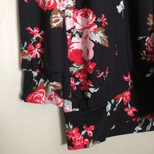 Floral Rose Black Cardigan (Medium)